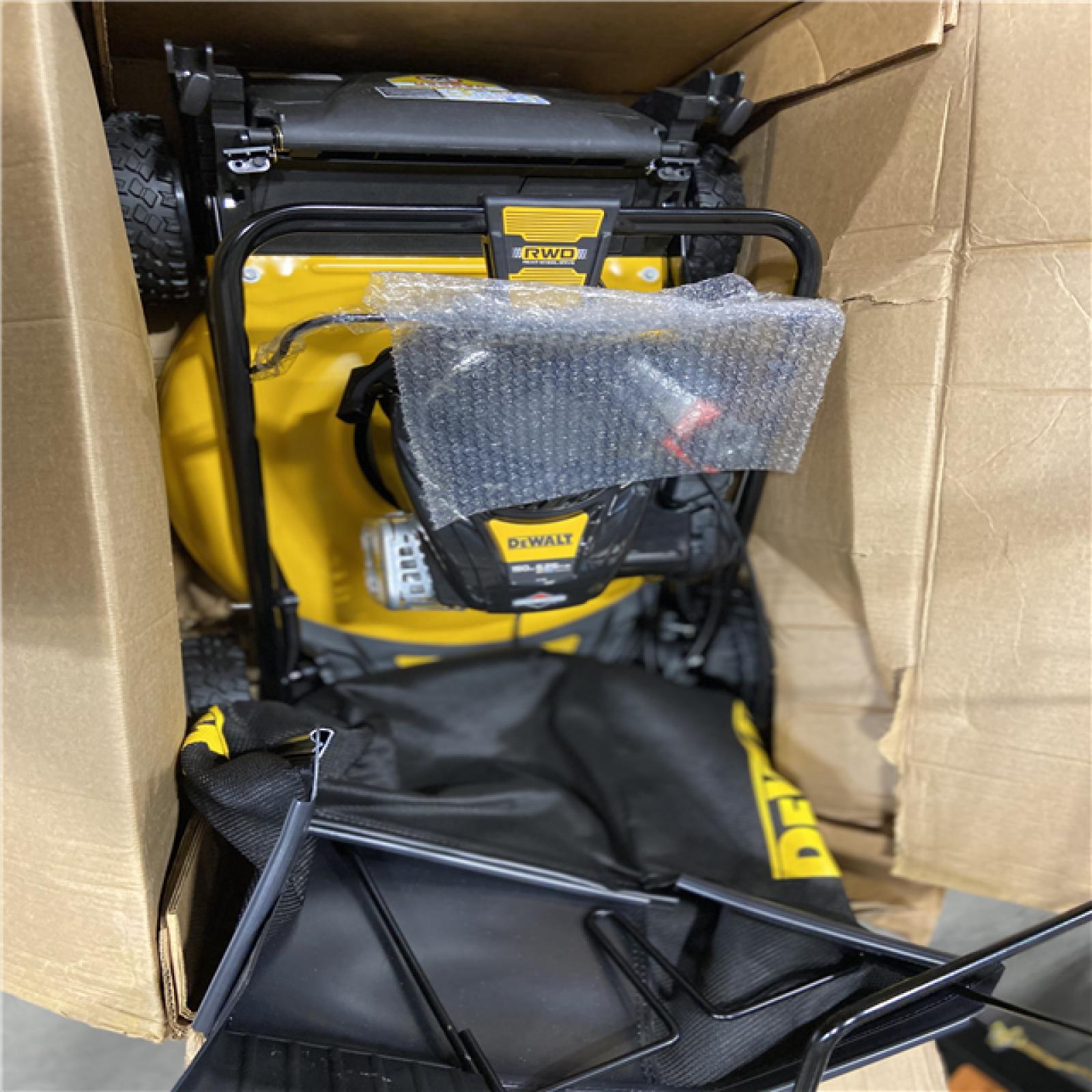 DALLAS LOCATION - DEWALT 21 in. 150cc Briggs and Stratton 625ex Engine Rear Wheel Drive 2-in-1 Gas Self Propelled Walk Behind Lawn Mower