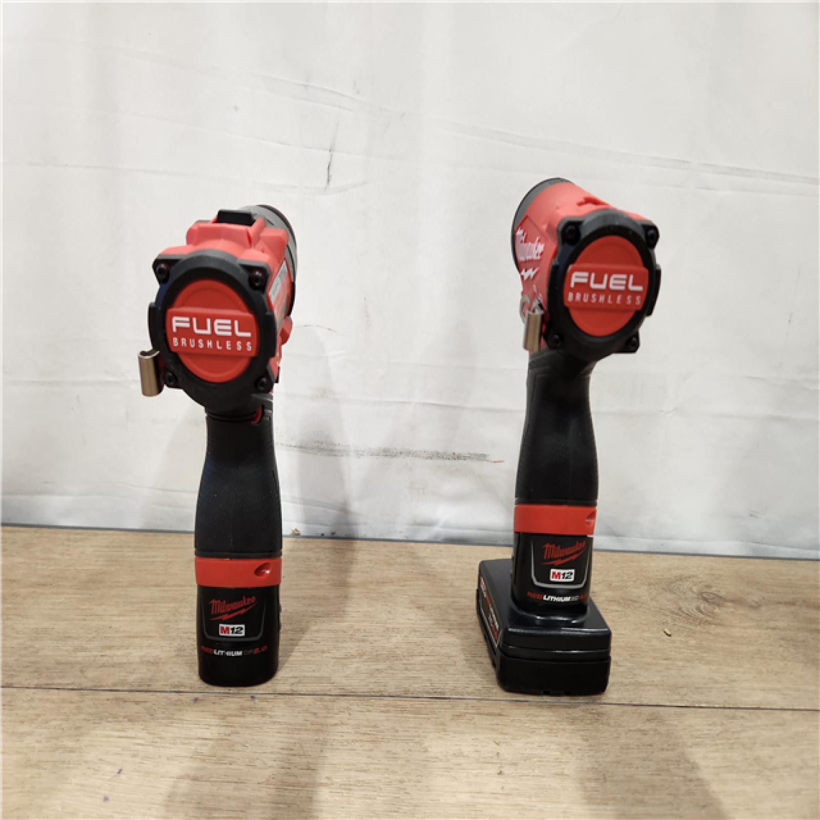 AS-IS- Milwaukee 12V Brushless Hammer Drill and Impact Driver Combo Kit