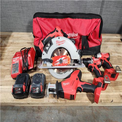 Houston Location AS-IS Milwaukee Drill and Impact and Hackzall and Circular Saw and Batteries QTY/2 with Charger
