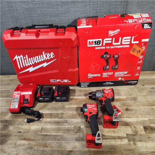 HOUSTON LOCATION - AS-IS (APPEARS LIKE NEW) MILWAUKEE M18 FUEL 18V Lithium-Ion Brushless Cordless Hammer Drill and Impact Driver Combo Kit (2-Tool) with 2 Batteries