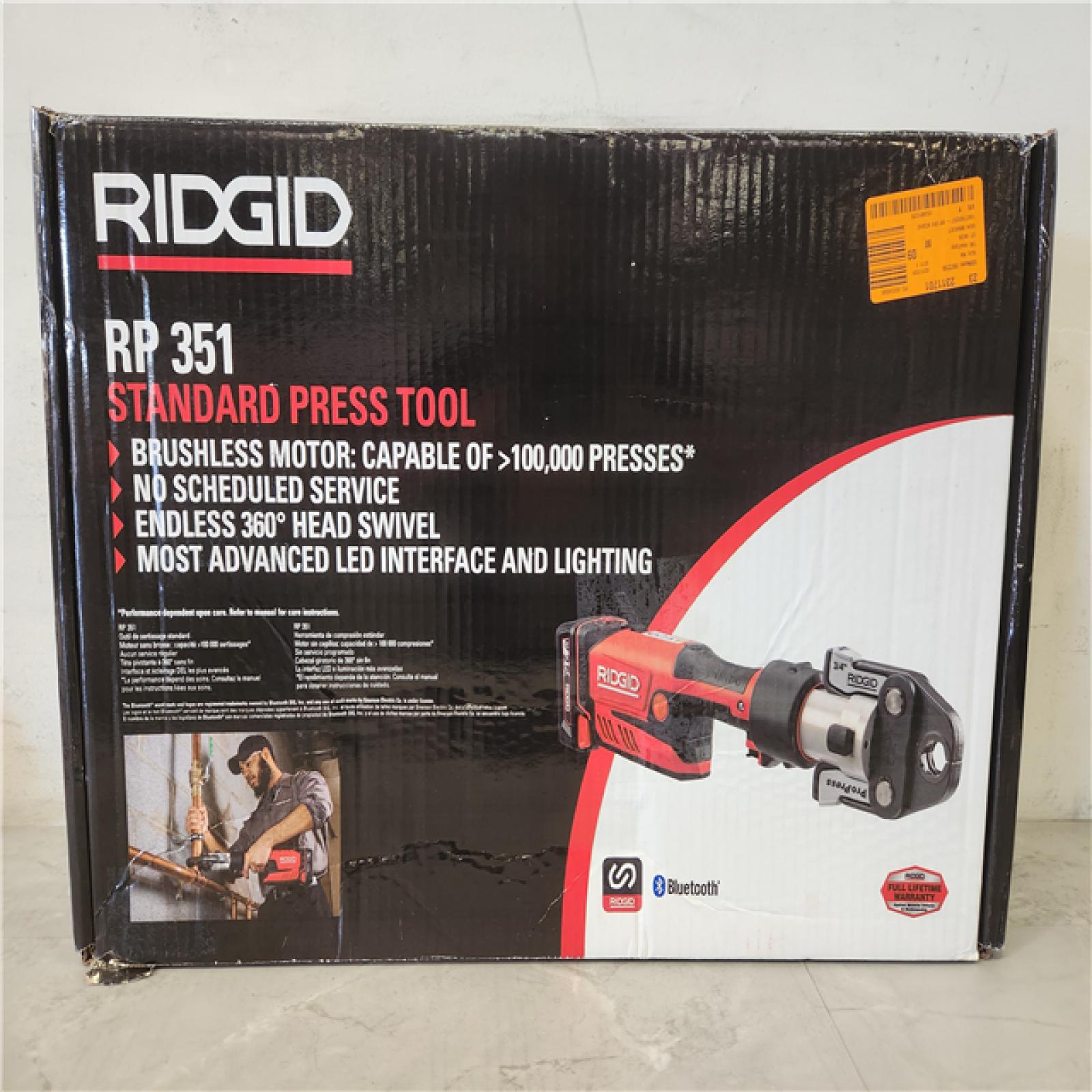 Phoenix NEW RIDGID RP 351 ProPress Inline Standard Press Tool Kit (Includes Case + 2  18V Lio-Ion Batteries + Charger + 6 Press Tool Jaws