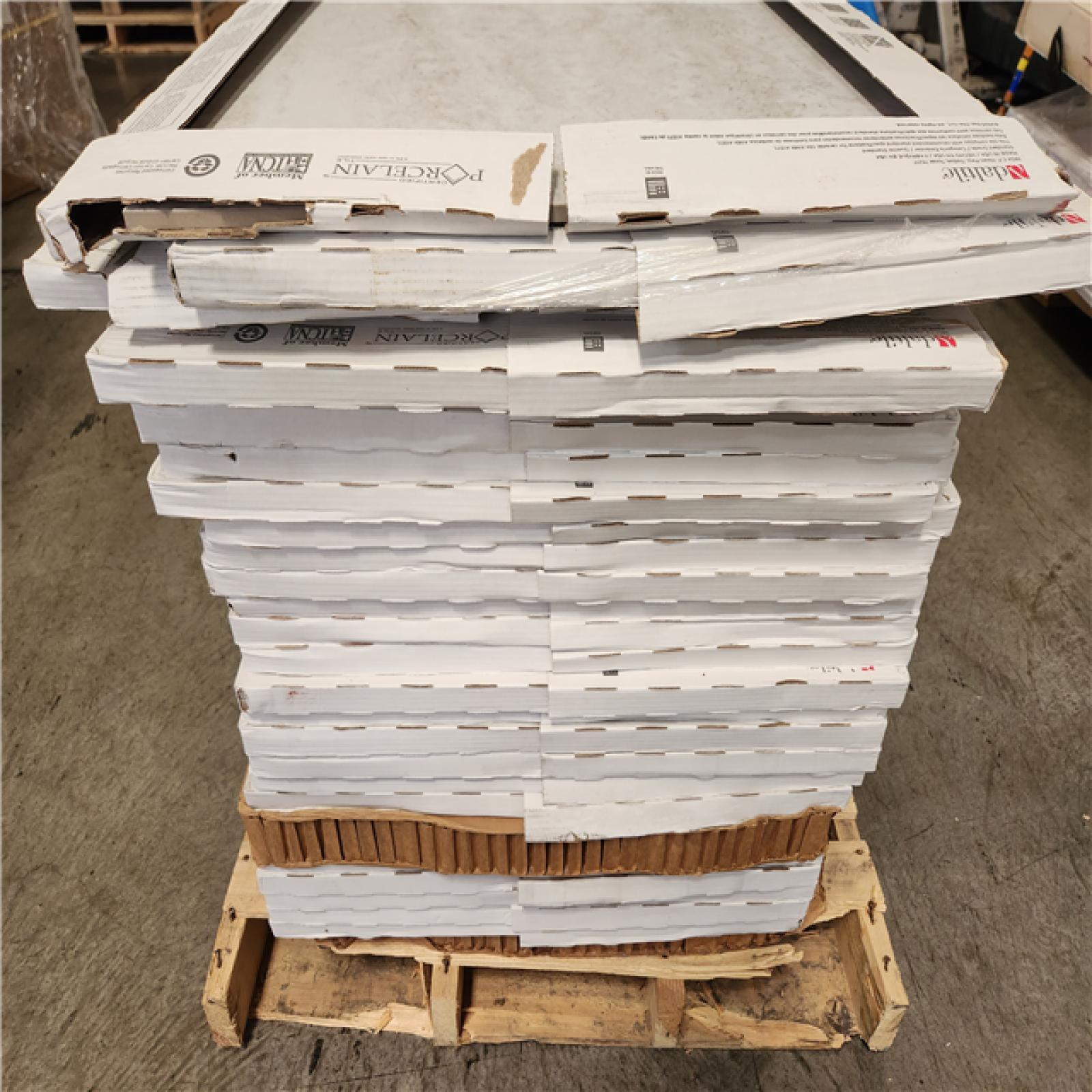 Phoenix AS-IS Daltile Sanbristol White Marvel 24 in. x 48 in. Matte Color Body Porcelain Stone Look Floor and Wall Tile (396 sq. ft. /26 case)