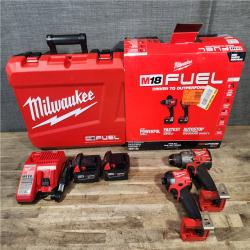 HOUSTON LOCATION - AS-IS Milwaukee FUEL 18V Lithium-Ion Brushless Cordless Hammer Drill and Impact Driver Combo Kit