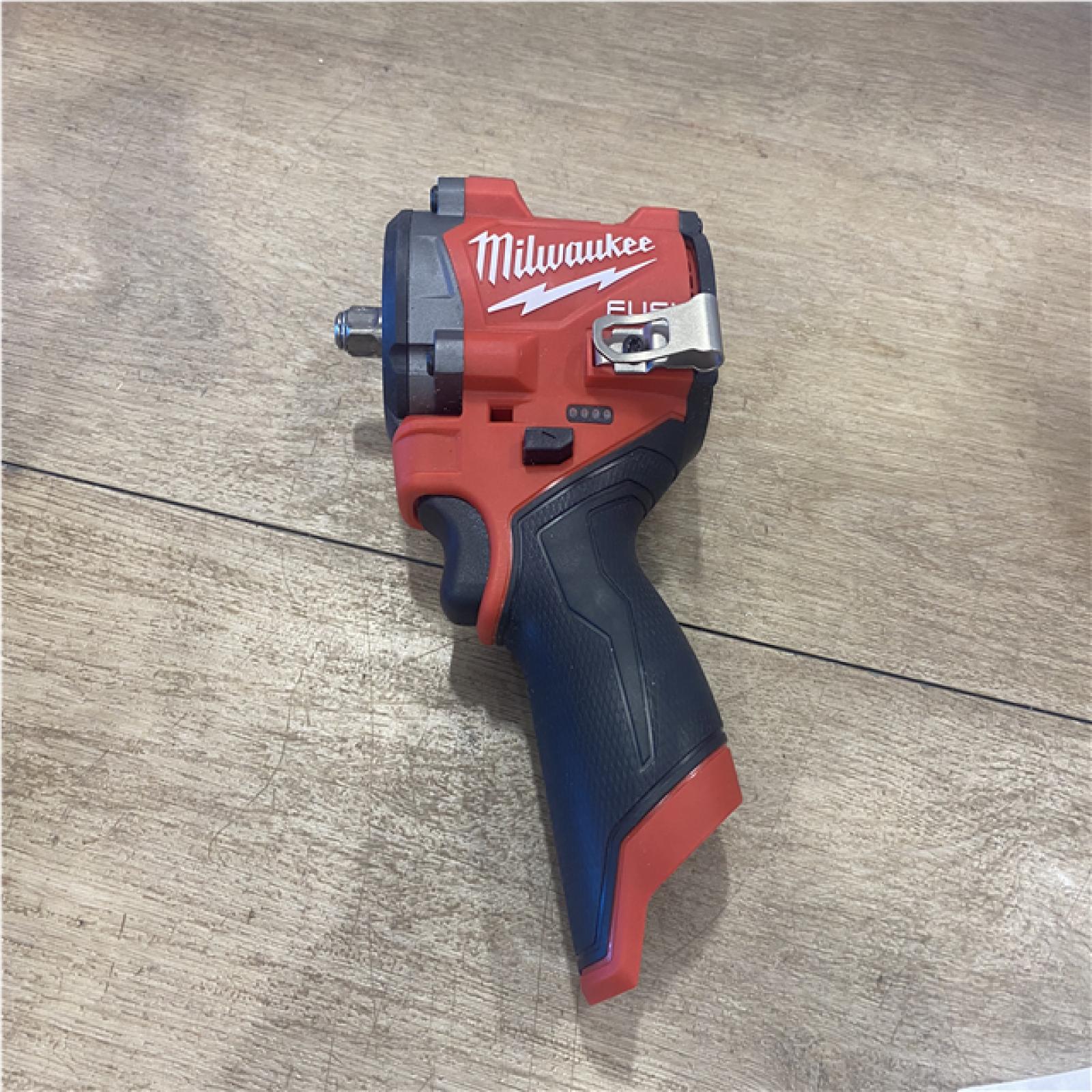 AS-IS Milwaukee FUEL 12V Lithium-Ion Brushless Cordless Stubby 3/8 in. Impact Wrench (Tool-Only)