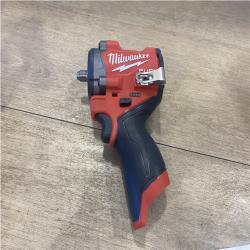 AS-IS Milwaukee FUEL 12V Lithium-Ion Brushless Cordless Stubby 3/8 in. Impact Wrench (Tool-Only)
