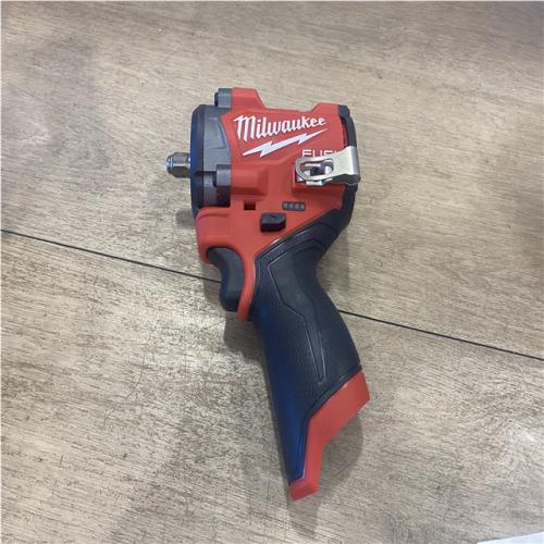 AS-IS Milwaukee FUEL 12V Lithium-Ion Brushless Cordless Stubby 3/8 in. Impact Wrench (Tool-Only)