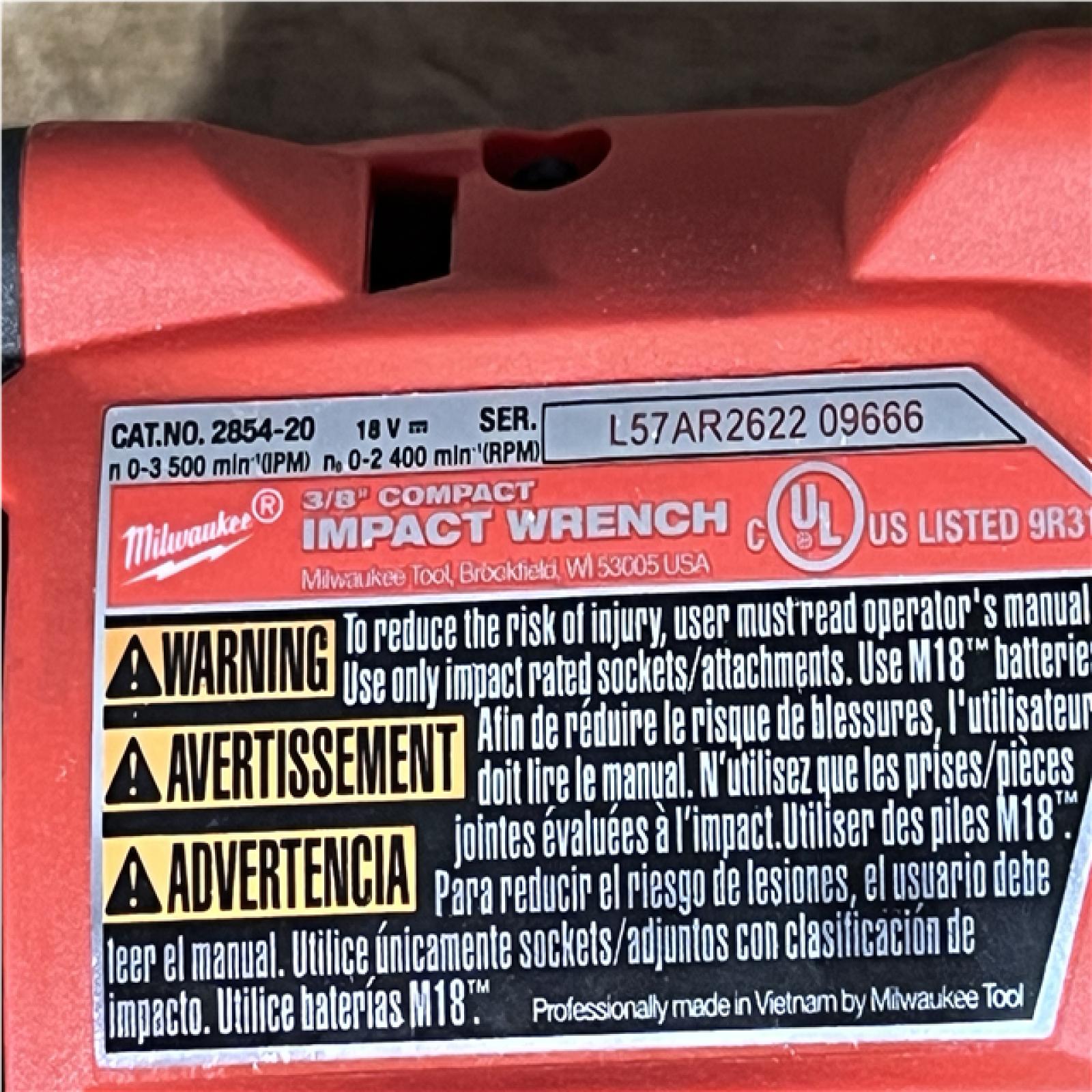 Houston Location AS-IS Milwaukee FUEL GEN-3 18V Lithium-Ion Brushless Cordless 3/8 in. Compact Impact Wrench with Friction Ring (Tool-Only)