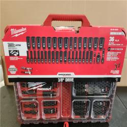 Phoenix NEW Milwaukee SHOCKWAVE Impact-Duty 3/8 in. Drive Metric and SAE Deep Well Impact PACKOUT Socket Set (36-Piece)