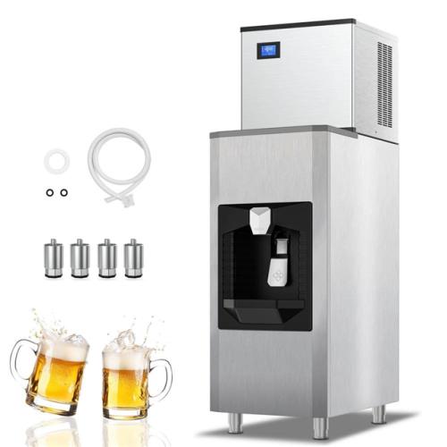 Phoenix NEW Hooure 22.2 in. Commercial Ice Maker 400 lbs./24 H Freestanding Stainless Steel Ice Maker Full Size Cubes with 200 lbs. Storage