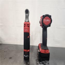 AS-IS- M18 FUEL 18V Cordless Mid Torque 1/2 in. Impact Wrench W/ M12 FUEL 3/8 in. Ratchet & Battery/Charger Combo Kit