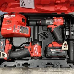 AS-IS Milwaukee FUEL 18V Lithium-Ion Brushless Cordless Hammer Drill and Impact Driver Combo Kit