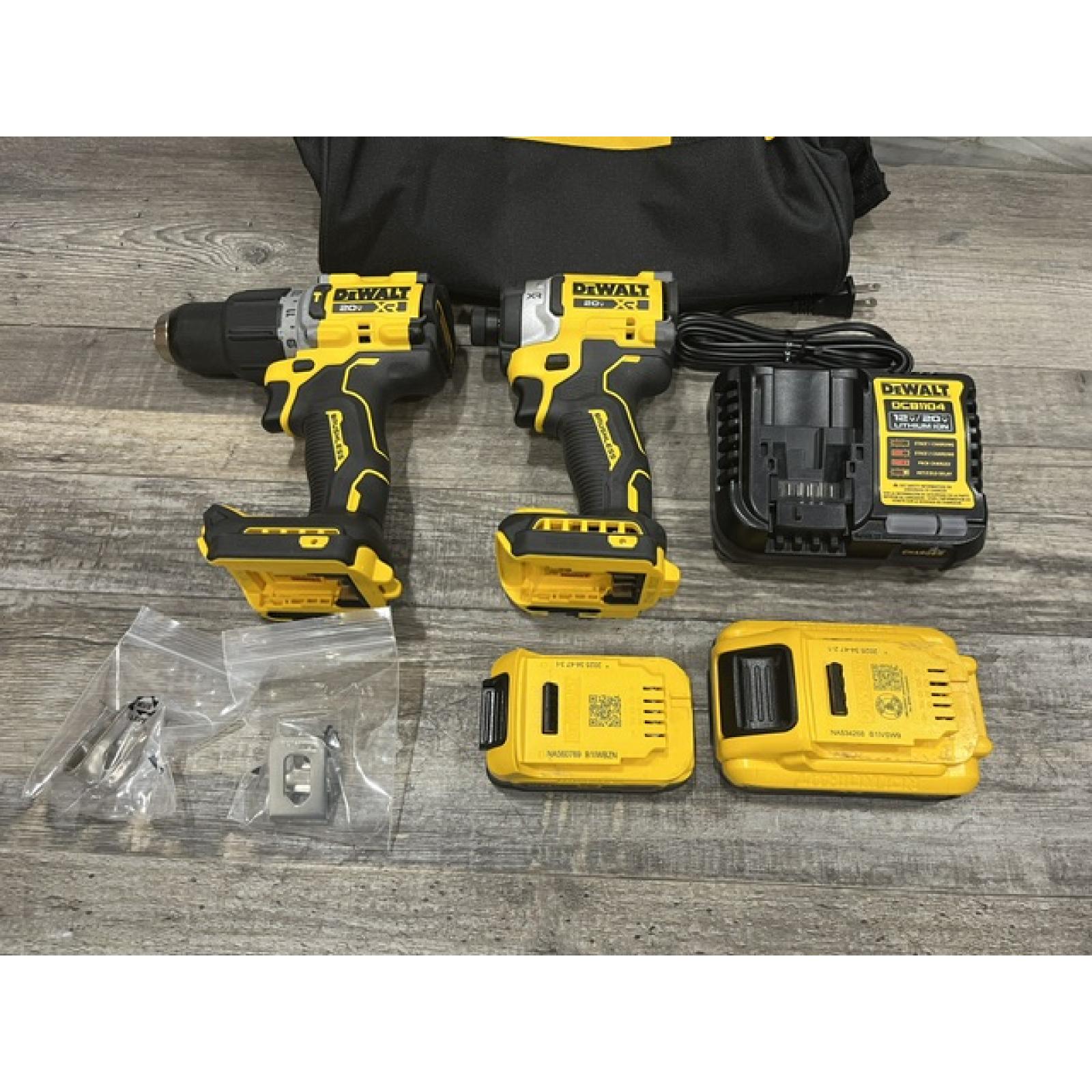 AS-IS DEWALT 20V XR Lithium-Ion Cordless 2-Tool Combo Kit