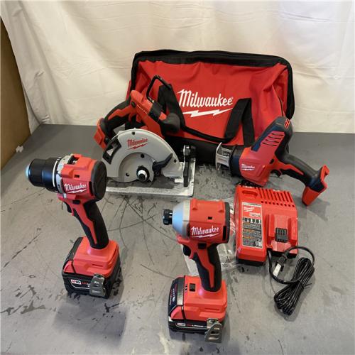AS-IS - Milwaukee M18 18-Volt Lithium-Ion Brushless Cordless Combo Kit (4-Tool)
