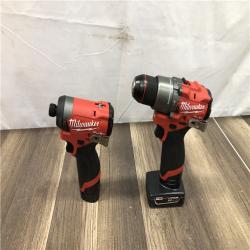 AS-IS Milwaukee FUEL 12-Volt Lithium-Ion Brushless Cordless Hammer Drill and Impact Driver Combo Kit
