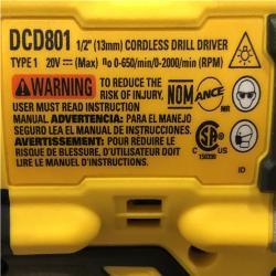 AS-IS DEWALT 20V XR Lithium-Ion Cordless Brushless 1/2 in. Drill/Driver Kit