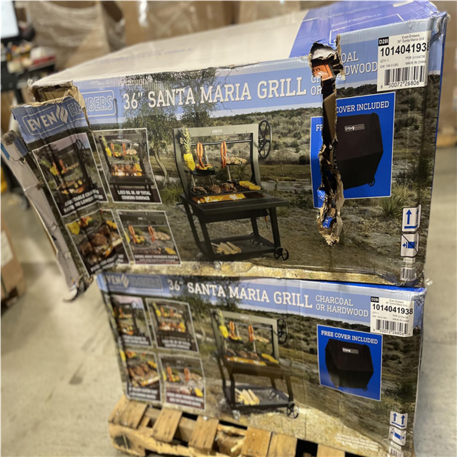 DALLAS LOCATION- Even Embers 36 in. Santa Maria Charcoal and Wood Grill PALLET (2 UNITS)