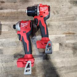HOUSTON LOCATION - AS-IS Milwaukee M18 18V Lithium-Ion Brushless Cordless Compact Drill/Impact Combo Kit (2-Tool) W/(2) 2.0 Ah Batteries  Charger & Bag