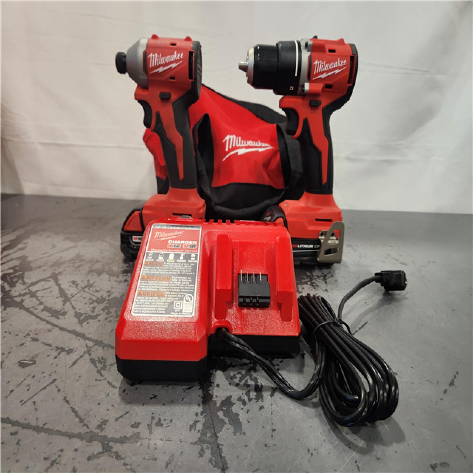 AS-IS- Milwaukee18V Lithium-Ion Brushless Cordless Compact Drill/Impact Combo Kit