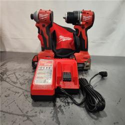 AS-IS- Milwaukee18V Lithium-Ion Brushless Cordless Compact Drill/Impact Combo Kit