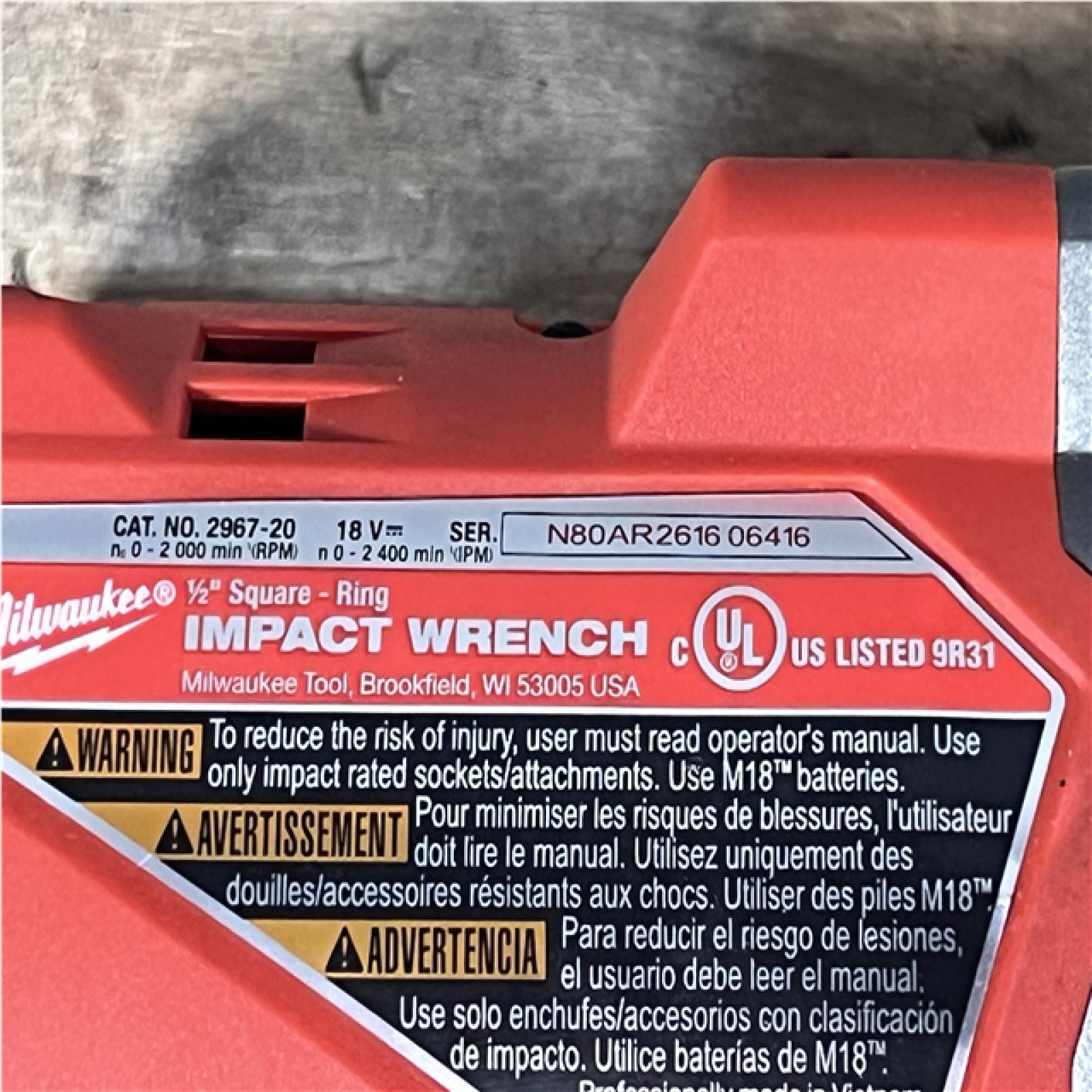 Houston Location AS-IS Milwaukee FUEL 18V Lithium-Ion Brushless Cordless 1/2 in. Impact Wrench with Friction Ring (Tool-Only)