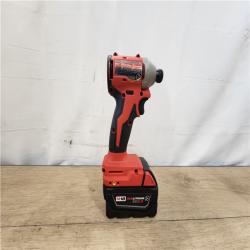 AS-IS- Milwaukee  M18 18-Volt Lithium-Ion Brushless Cordless 1/4 in. Compact Impact Driver with M18 5.0Ah Battery and Charger
