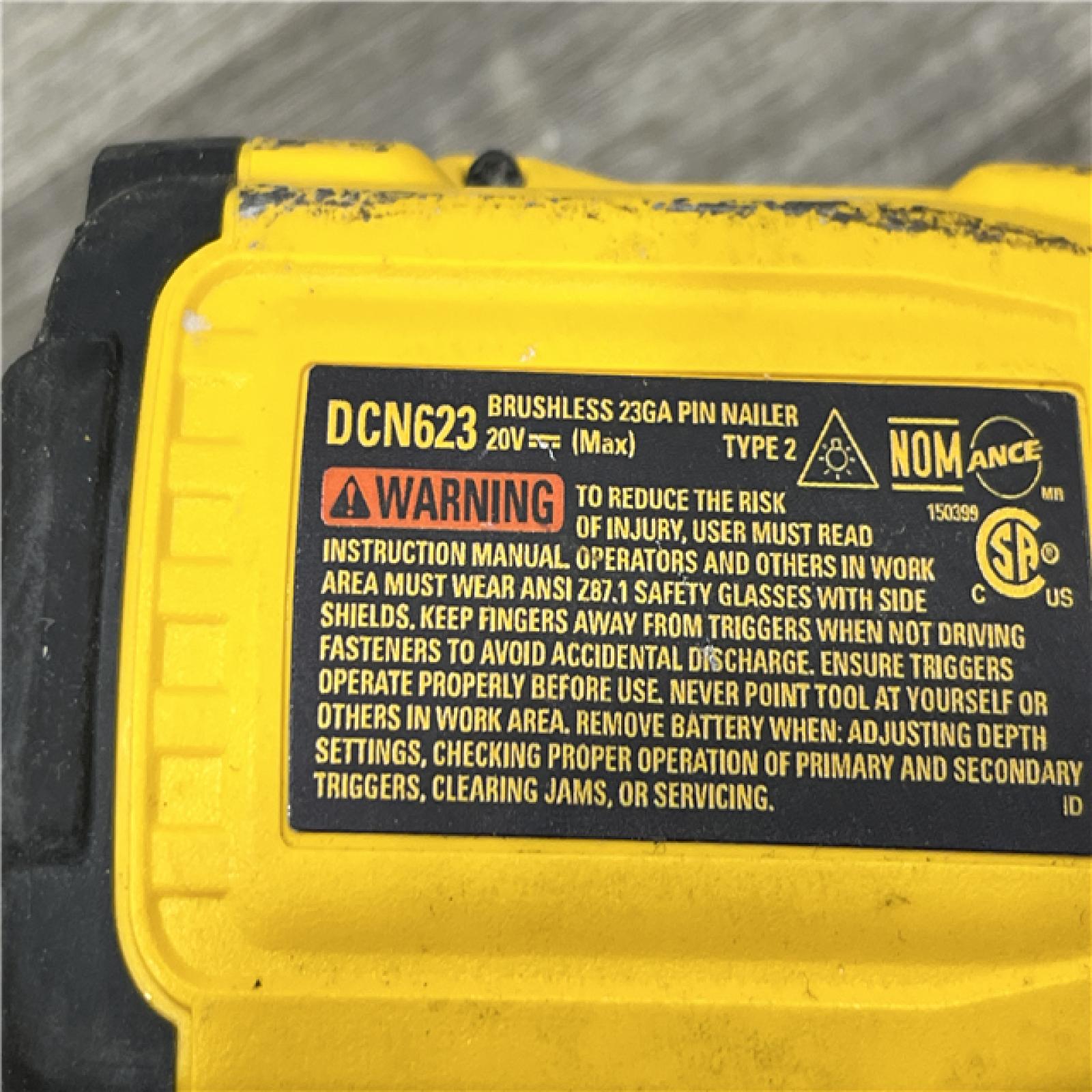 AS-IS DEWALT ATOMIC 20V MAX Lithium Ion Cordless 23 Gauge Pin Nailer (Tool Only)