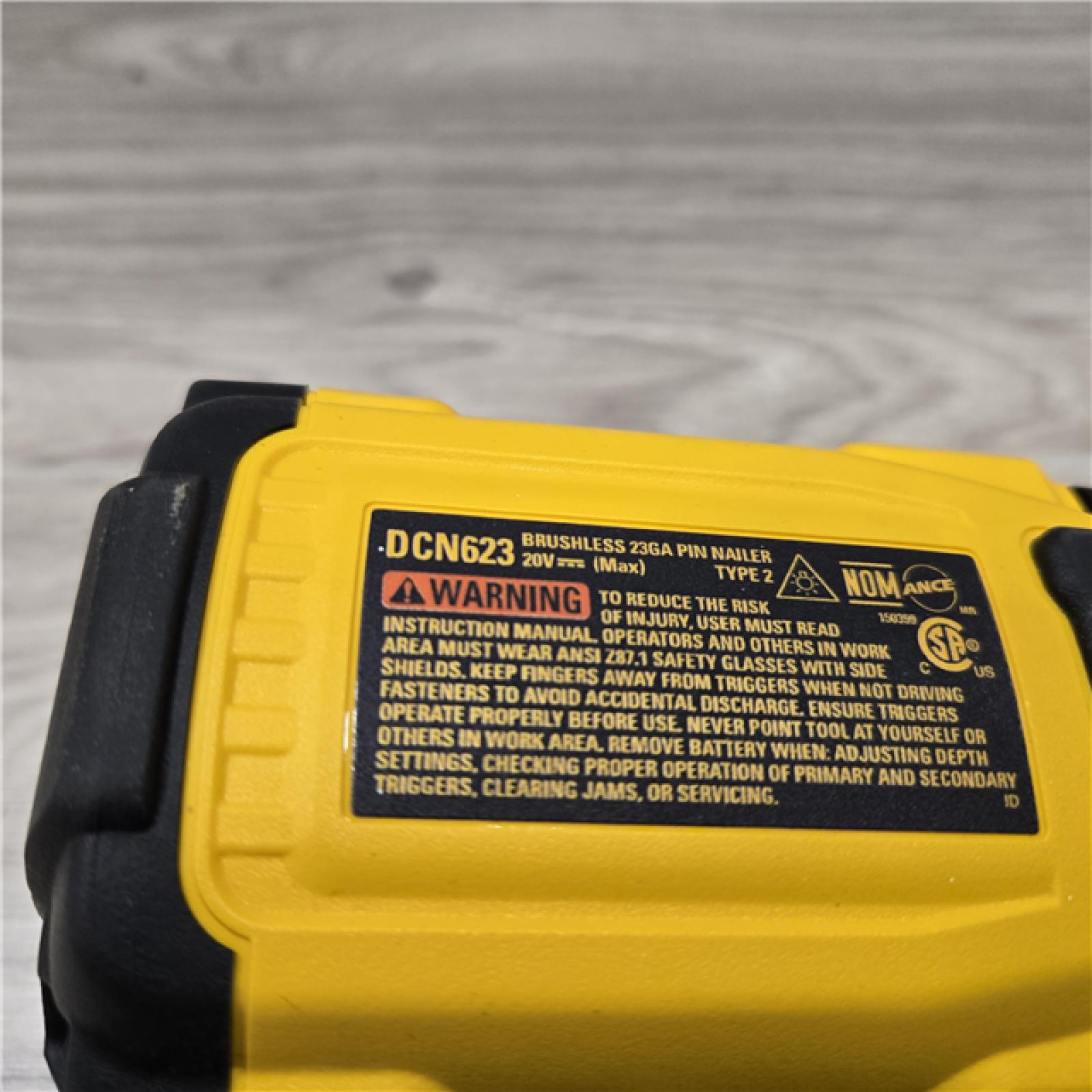 AS-IS DeWalt DCN623D1 20-Volt MAX Atomic Compact Cordless Pin Nailer Kit