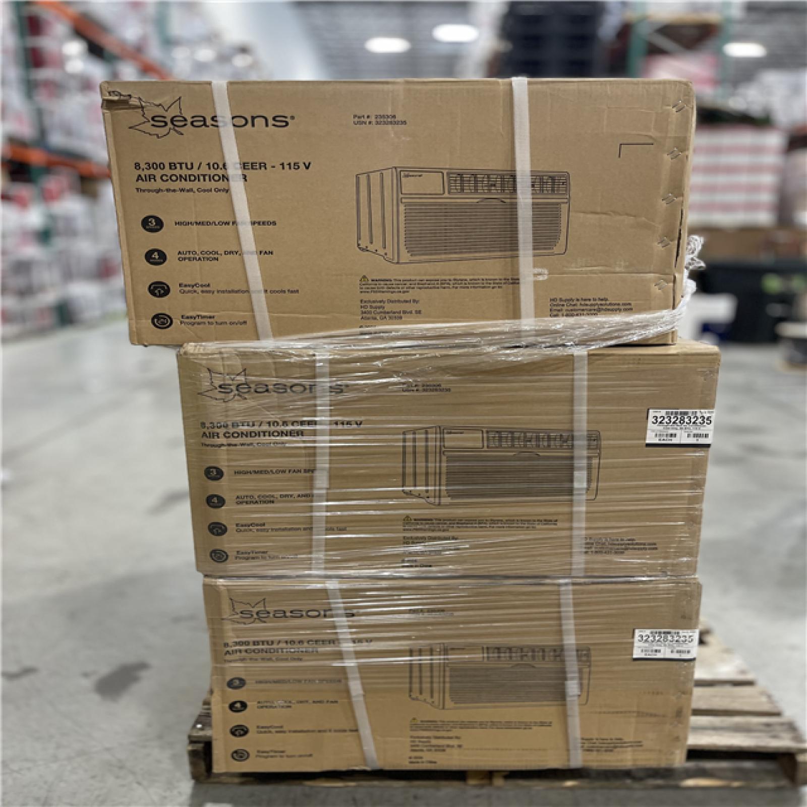 DALLAS LOCATION - SEASONS 8 300BTU AIR CONDITIONER PALLET - (6 UNITS)