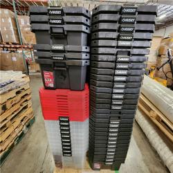 Phoenix Location Husky 19 and 27 Gal. Pro Grip Storage Tote with Red Lid Pallet (77 Total)