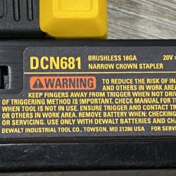 AS-IS DEWALT 20V MAX XR Lithium-Ion Cordless 18-Gauge Narrow Crown Stapler Kit