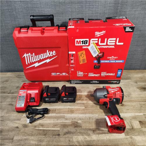 HOUSTON LOCATION - AS-IS (APPEARS LIKE NEW) M18 FUEL ONE-KEY 18V Li-Ion Brushless Cordless 1/2 in. High-Torque Impact Wrench with Friction Ring, Resistant Batteries