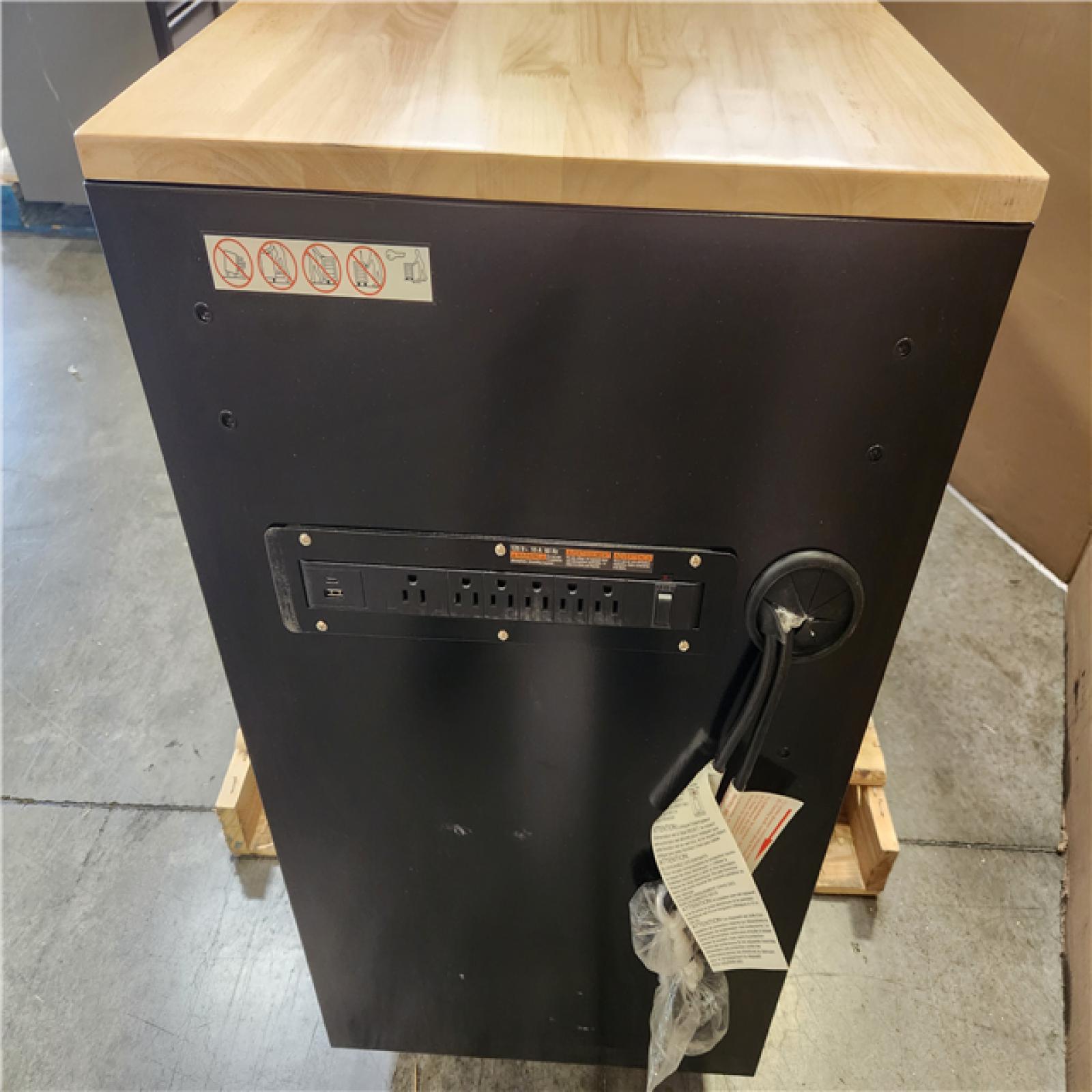 Phoenix LIKE NEW Husky Standard Duty 72 in. W x 20 in. D 10-Drawer Gloss Black Mobile Workbench Cabinet with Solid Wood Top