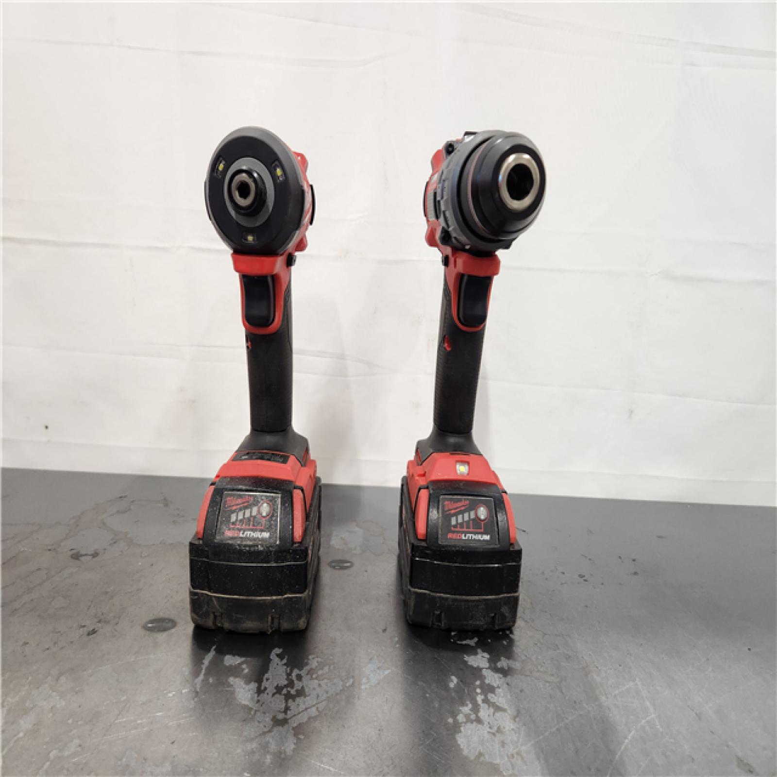 AS-IS- MILWAUKEE FUEL 18V Lithium-Ion Brushless Cordless Hammer Drill and Impact Driver Combo Kit