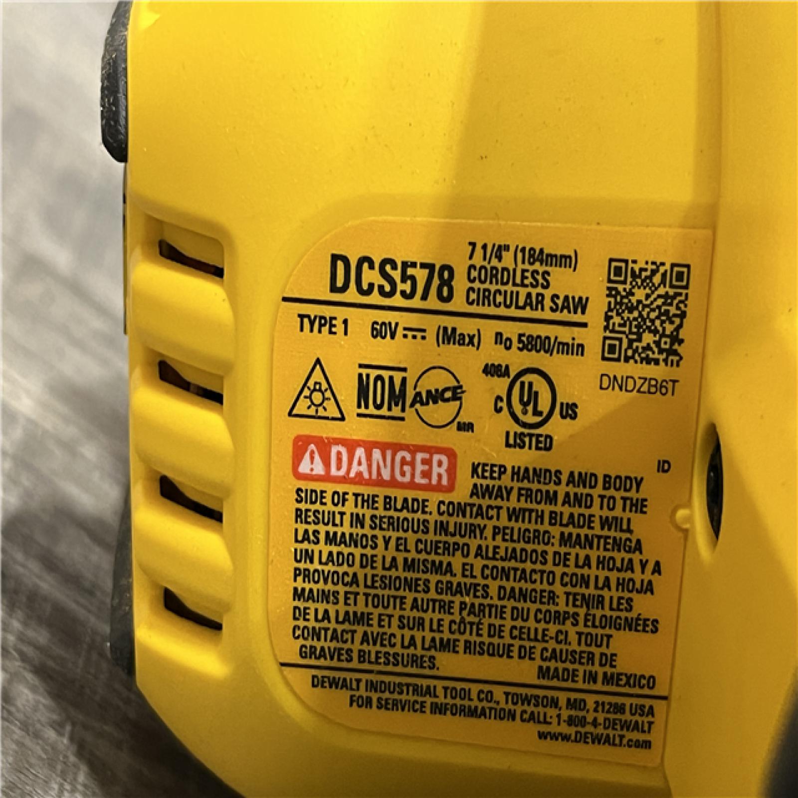 AS-IS DEWALT FLEXVOLT 60V MAX Cordless Brushless 7-1/4 in. Circular Saw with Brake (Tool Only)