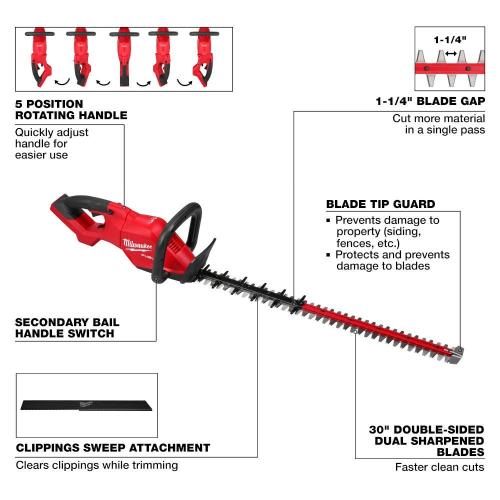 NEW MILWAUKEE M18 FUEL 18V 30 in. Brushless Cordless Battery Powered Hedge Trimmer (Tool-Only)