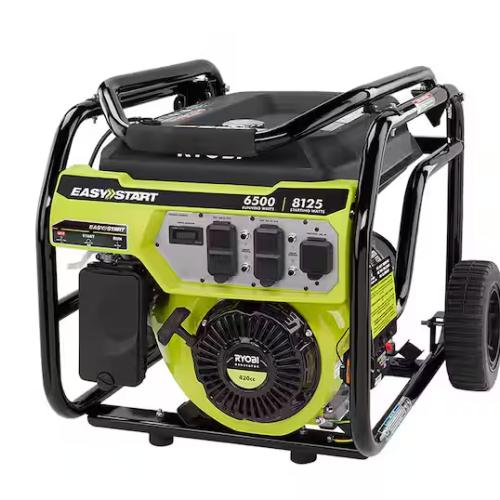 DALLAS LOCATION - NEW! RYOBI 8125-Watt Gasoline Powered Portable Generator with CO Detect Shutdown Sensor
