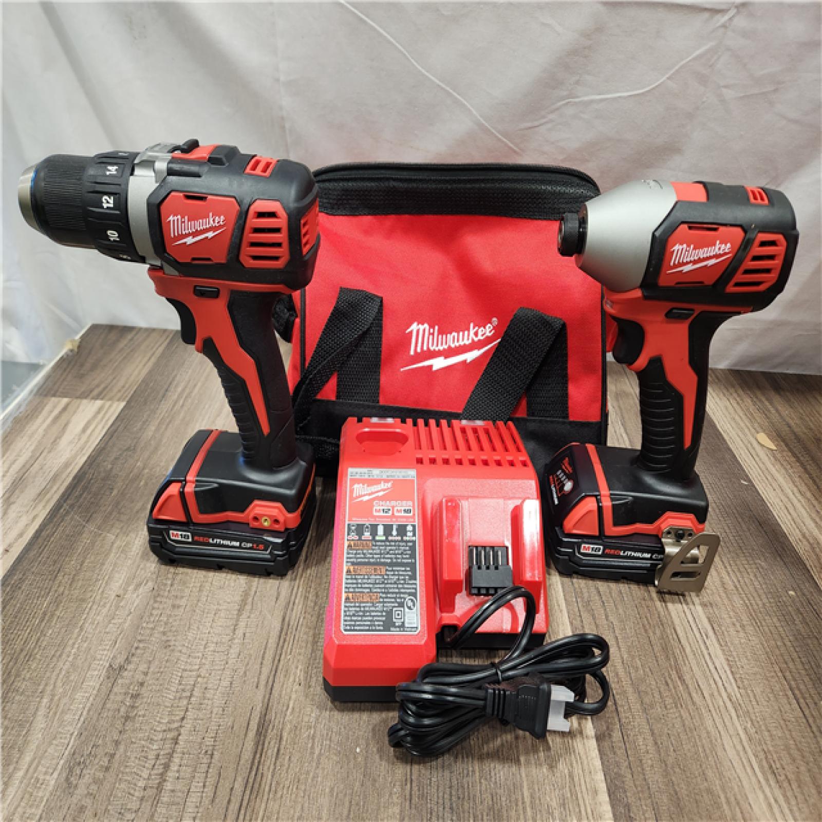 AS-IS- Milwaukee 18V Cordless Brushed 2-Tool Drill/Driver and Impact Driver Kit