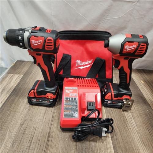 AS-IS- Milwaukee 18V Cordless Brushed 2-Tool Drill/Driver and Impact Driver Kit