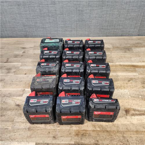 HOUSTON LOCATION - AS-IS MILWAUKEE BATTERY PACK QTY - 15