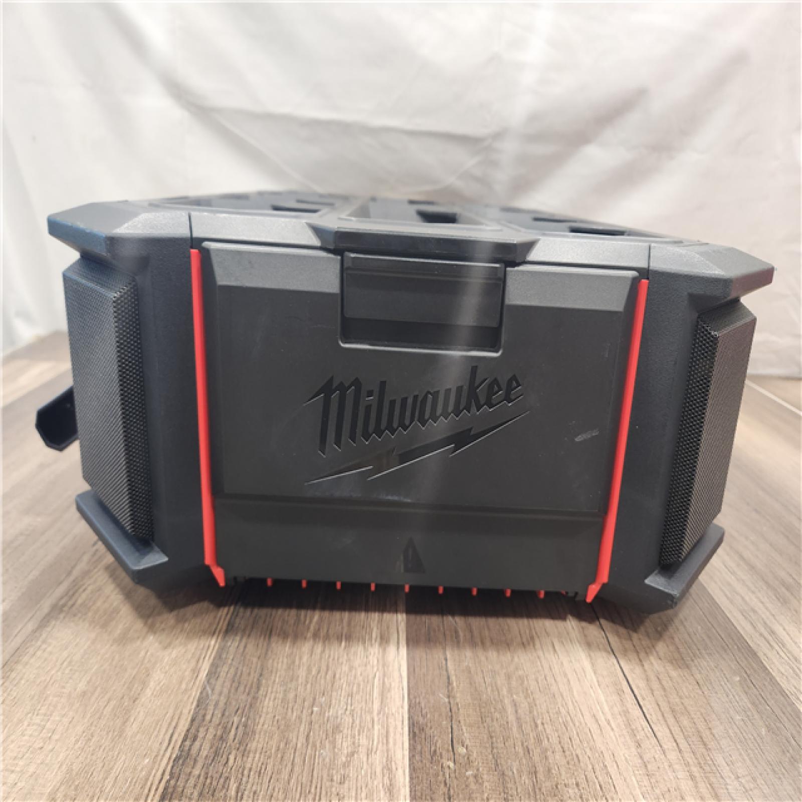AS-IS- Milwaukee 18V M18 PACKOUT Lithium-Ion Cordless Radio + Charger (Tool Only)