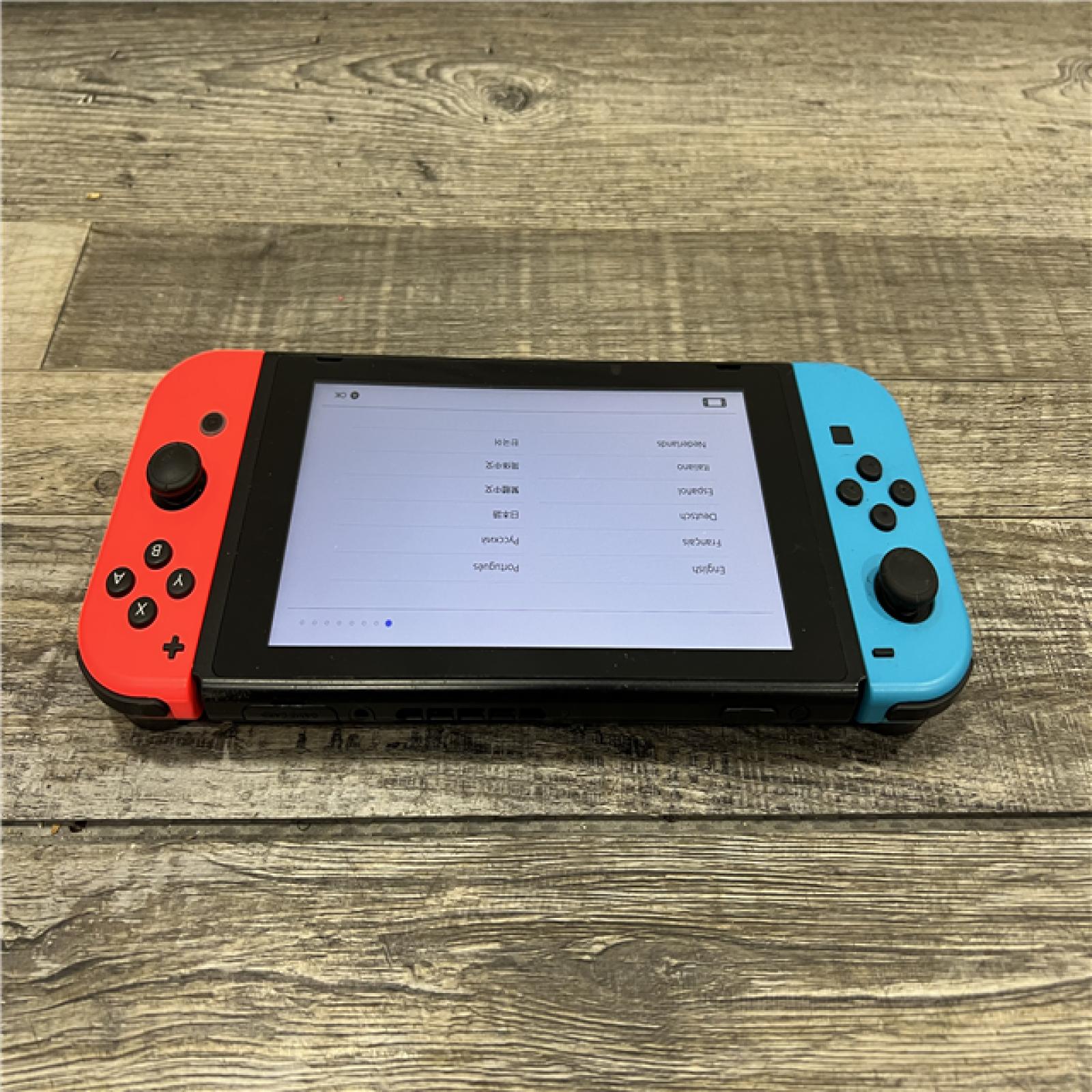 AS-IS Nintendo Switch with Neon Blue and Neon Red Joy-Con