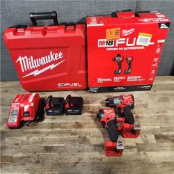 HOUSTON LOCATION - AS-IS (APPEARS LIKE NEW) MILWAUKEE FUEL 18V Lithium-Ion Brushless Cordless Hammer Drill and Impact Driver Combo Kit (2-Tool) with 2 Batteries