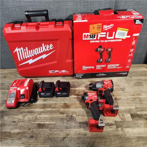 HOUSTON LOCATION - AS-IS (APPEARS LIKE NEW) MILWAUKEE FUEL 18V Lithium-Ion Brushless Cordless Hammer Drill and Impact Driver Combo Kit (2-Tool) with 2 Batteries