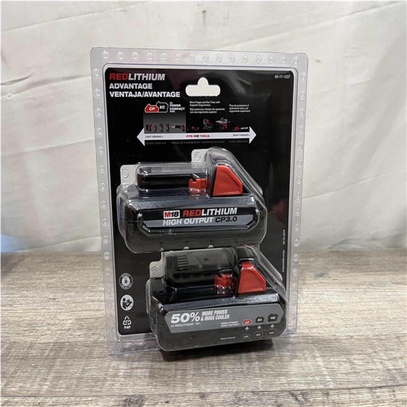 NEW - Milwaukee 18V Lithium-Ion HIGH OUTPUT CP 3.0Ah Battery Pack (2-Pack)