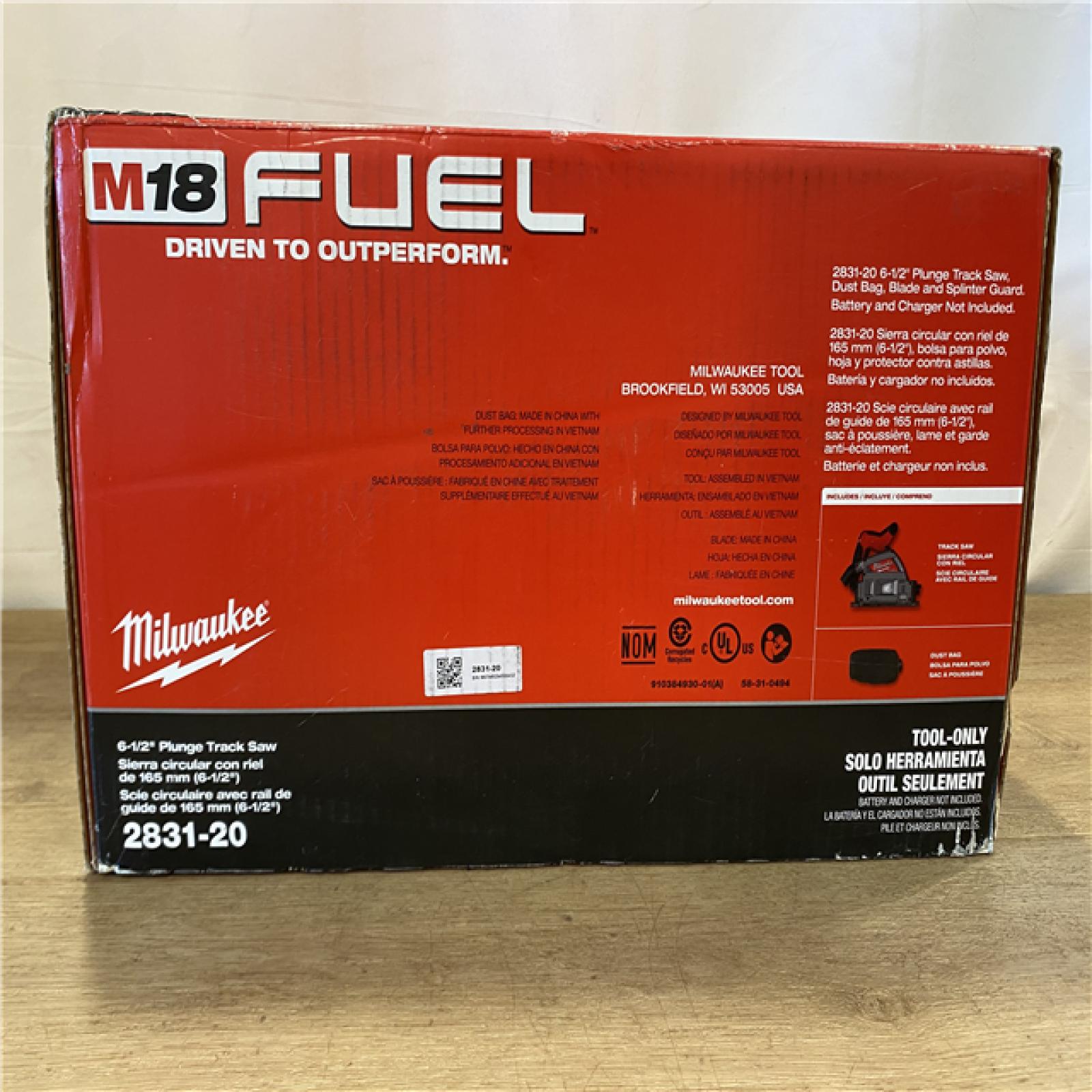 NEW! Milwaukee FUEL 18V Lithium-Ion Cordless Brushless 6-1/2 in. Plunge Cut Track Saw (Tool-Only)