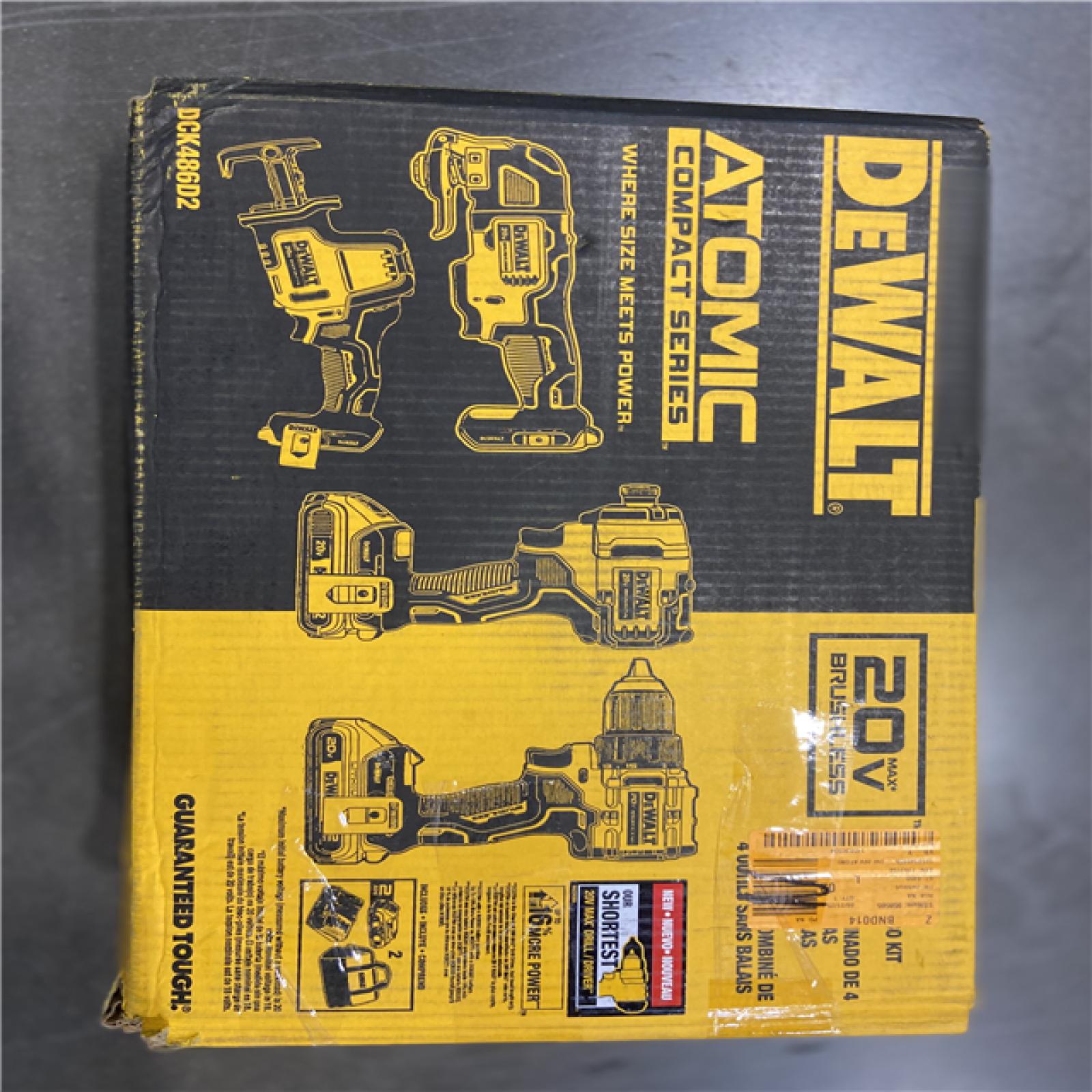 AS-IS -DeWalt 20V MAX ATOMIC Cordless Brushless 4 Tool Combo Kit