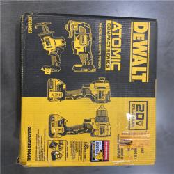 AS-IS -DeWalt 20V MAX ATOMIC Cordless Brushless 4 Tool Combo Kit