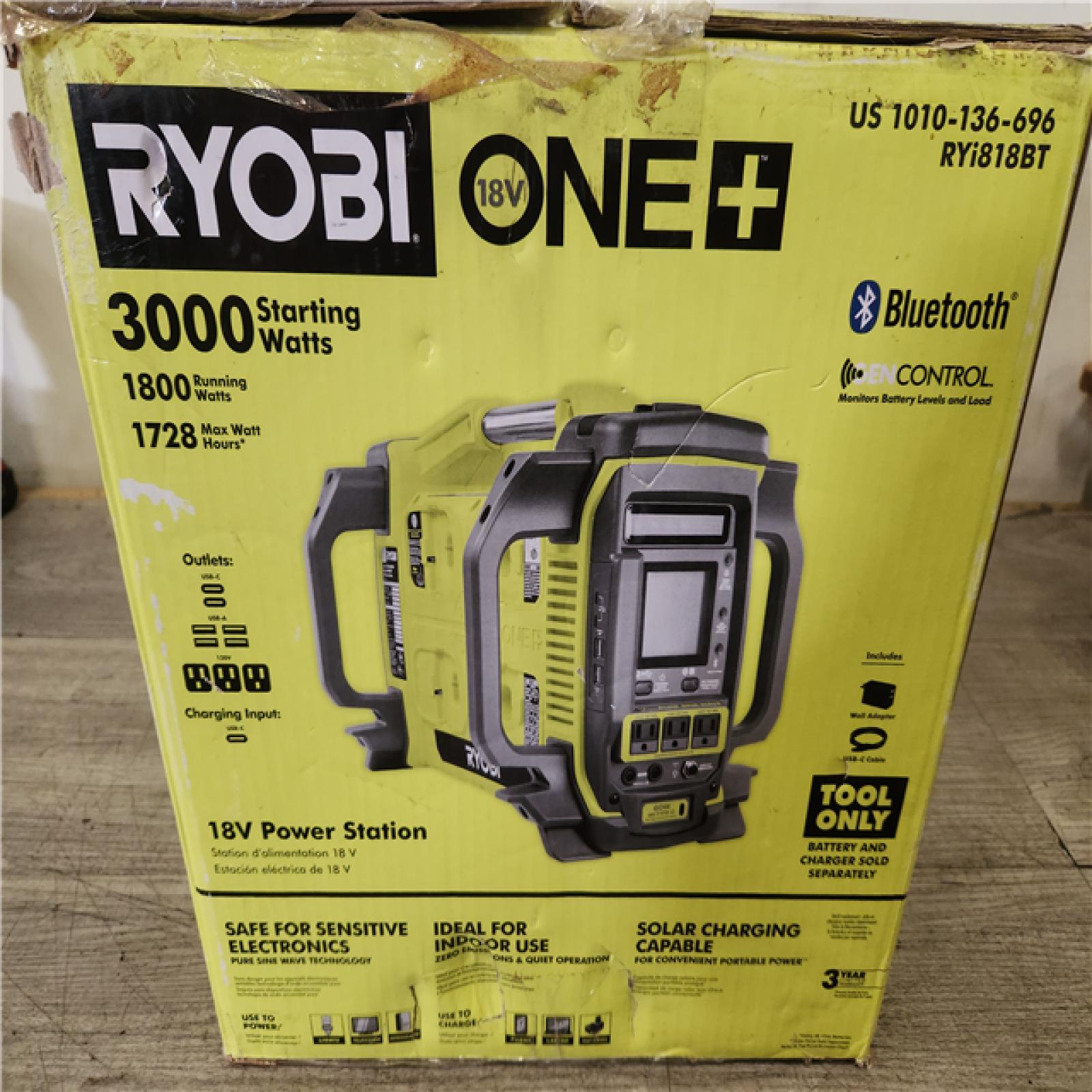 Phoenix NEW RYOBI 18V ONE+ 1800-Watt Portable Battery Inverter Power Station/8-Port Charger (Tool Only)