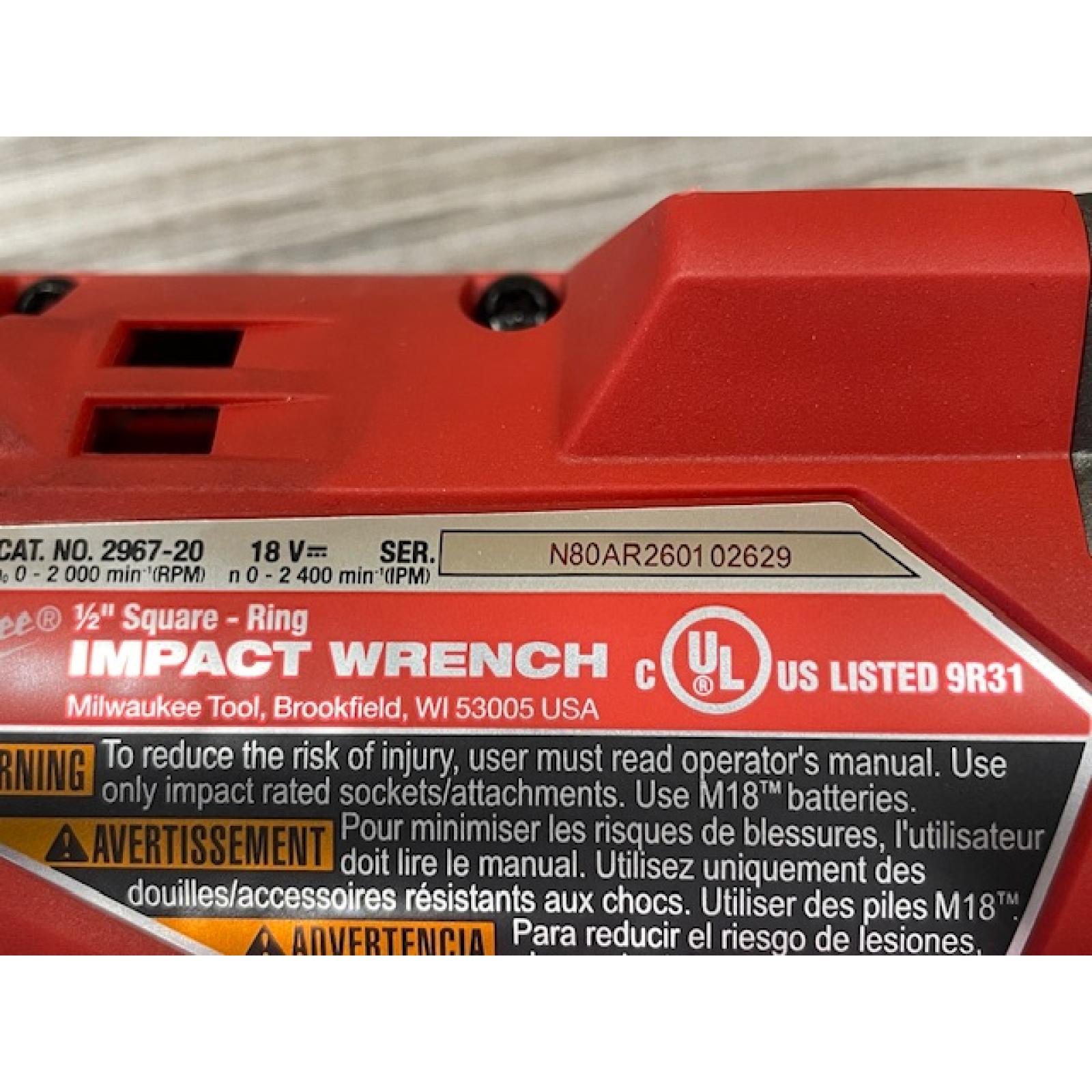 AS-IS Milwaukee FUEL 18V Lithium-Ion Brushless Cordless 1/2 in. Impact Wrench w/Friction Ring Kit
