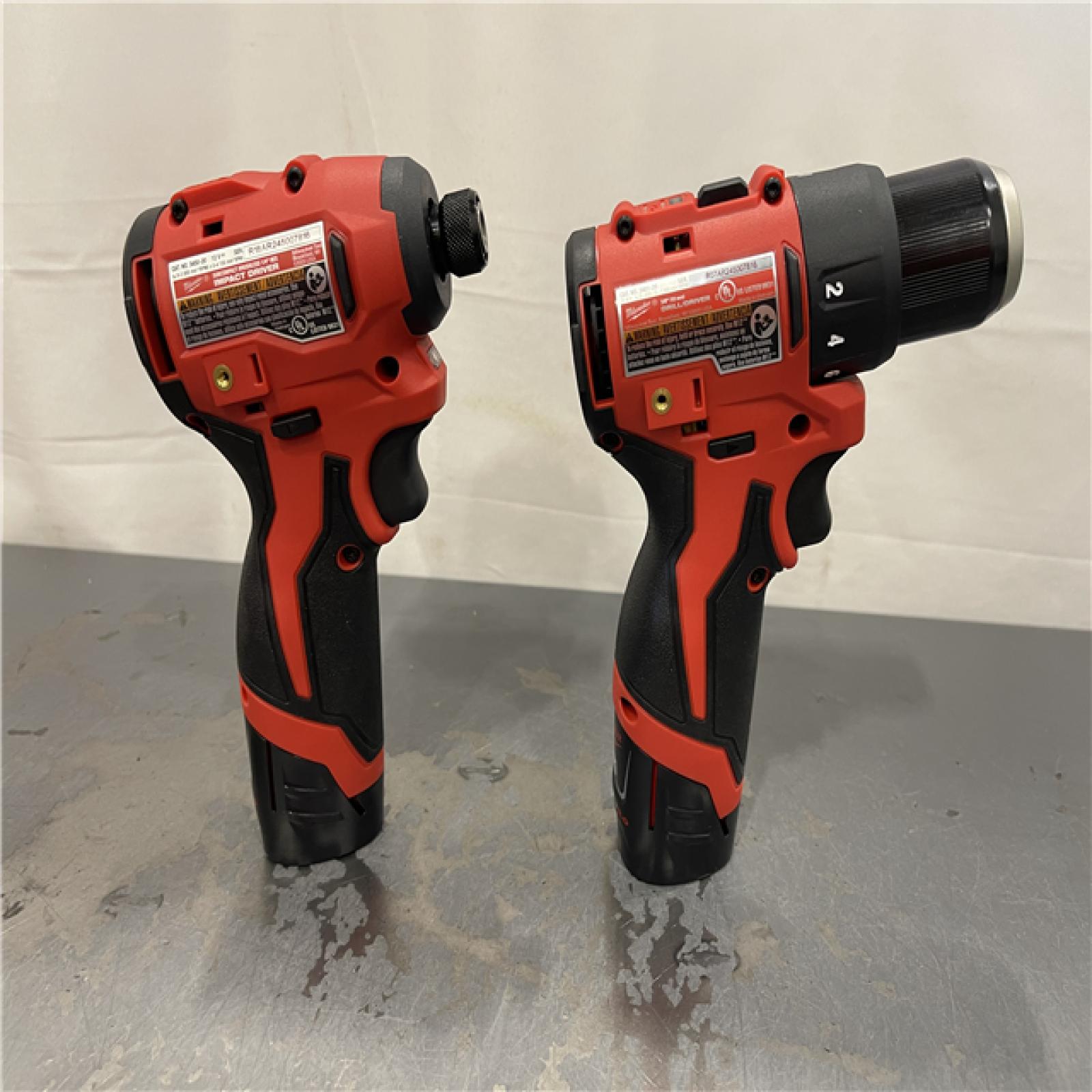 AS-IS - Milwaukee M12 12-Volt Lithium-Ion Brushless Cordless Subcompact Drill and Impact Driver Combo Kit